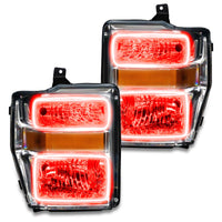 ORACLE Lighting Oracle 08-10 Ford F250/350 Pre-Assembled Halo Headlights - Chrome Housing - ColorSHIFT