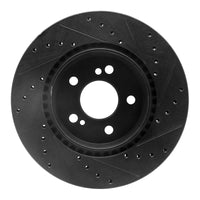 R1 Concepts R1 93-02 Mercedes-Benz 600SL Rear Left Drilled & Slotted Black Brake Rotor