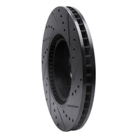 R1 Concepts R1 15-19 Kia Soul EV Front Left Drilled & Slotted Black Brake Rotor