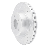 R1 Concepts R1 05-06 Pontiac GTO Front Left Drilled & Slotted Silver Brake Rotor