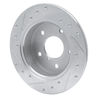 R1 Concepts R1 89-91 Mazda RX-7 Rear Right Drilled & Slotted Silver Brake Rotor