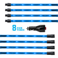 XKGLOW XK Glow Tube Single Color Underglow LED Accent Light Car/Truck Kit Light Blue - 8x24In