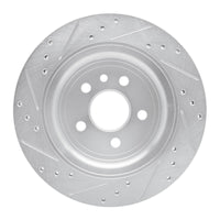 R1 Concepts R1 10-17 Volvo XC60 Rear Right Drilled & Slotted Silver Brake Rotor