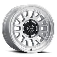 ICON Anza 17x8.5 5x150 25mm Offset 5.75in BS Silver Machined Wheel