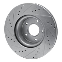 R1 Concepts R1 05-06 Pontiac GTO Front Right Drilled & Slotted Silver Brake Rotor