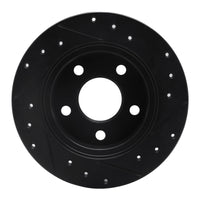 R1 Concepts R1 93-05 Ford Taurus SHO Rear Left Drilled & Slotted Black Brake Rotor