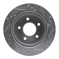 R1 Concepts R1 91-92 Lincoln Mark VII Rear Left Drilled & Slotted Silver Brake Rotor