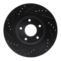 R1 Concepts R1 07-13 Nissan Altima Front Right Drilled & Slotted Black Brake Rotor
