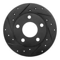 R1 Concepts R1 99-02 Audi A6 Quattro Rear Left Drilled & Slotted Black Brake Rotor