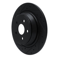R1 Concepts R1 15-24 Ford Fusion Rear Left Drilled & Slotted Black Brake Rotor