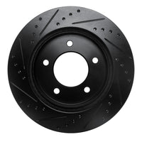 R1 Concepts R1 97-04 Ford F-150 4WD Front Right Drilled & Slotted Black Brake Rotor