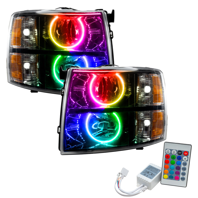ORACLE Lighting Oracle 07-13 Chevy Silverado SMD HL - Black - Round Style - w/ Simple Controller