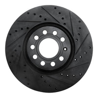 R1 Concepts R1 97-06 Audi A4 Quattro Front Right Drilled & Slotted Black Brake Rotor
