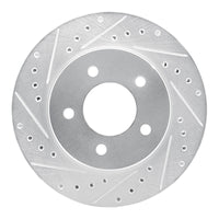 R1 Concepts R1 87-90 Dodge DAKOTA 4WD Front Right Drilled & Slotted Silver Brake Rotor