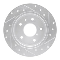 R1 Concepts R1 89-91 Mazda RX-7 Rear Left Drilled & Slotted Silver Brake Rotor