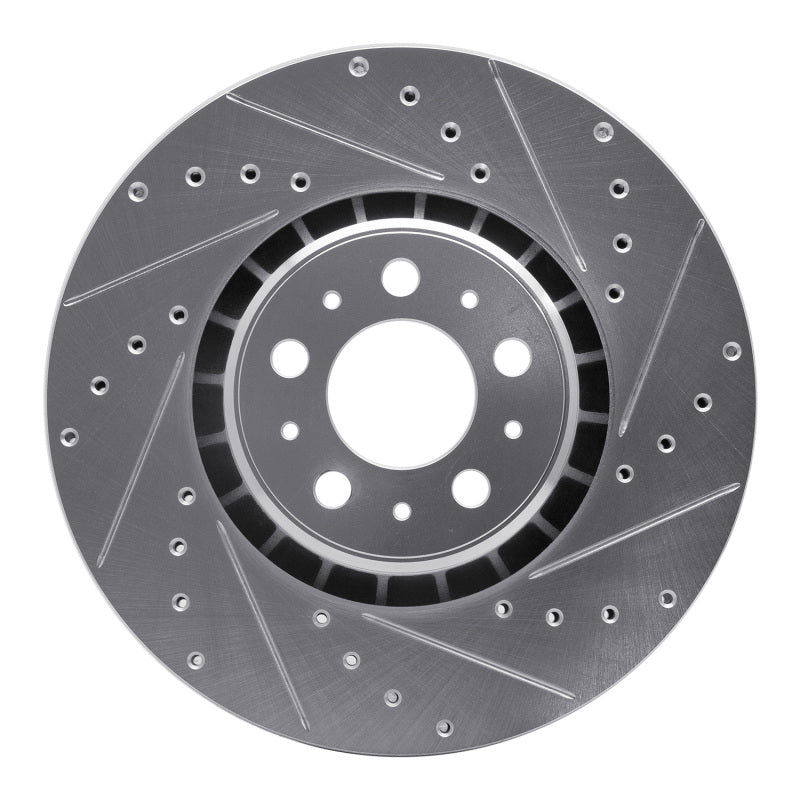 R1 Concepts R1 03-09 Volvo XC90 Front Right Drilled & Slotted Silver Brake Rotor