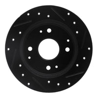 R1 Concepts R1 98-02 Acura CL Rear Left Drilled & Slotted Black Brake Rotor