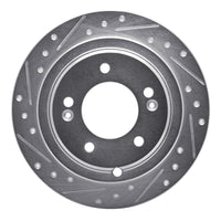 R1 Concepts R1 04-06 Kia AMANTI Rear Left Drilled & Slotted Silver Brake Rotor