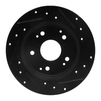 R1 Concepts R1 97-06 Acura RSX Rear Left Drilled & Slotted Black Brake Rotor