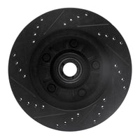 R1 Concepts R1 97-99 Ford F-150 RWD Front Right Drilled & Slotted Black Brake Rotor