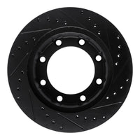 R1 Concepts R1 77-79 Ford F-350 4WD (Excl Super Duty) Front Left Drilled & Slotted Black Brake Rotor