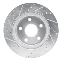 R1 Concepts R1 08-12 Jeep J8 Front Right Drilled & Slotted Silver Brake Rotor