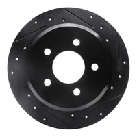 R1 Concepts R1 96-02 Ford Crown Victoria Rear Right Drilled & Slotted Black Brake Rotor