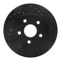 R1 Concepts R1 91-92 Dodge Monaco Front Right Drilled & Slotted Black Brake Rotor