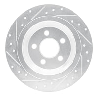 R1 Concepts R1 15-23 Ford Mustang Rear Right Drilled & Slotted Silver Brake Rotor