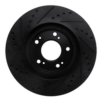 R1 Concepts R1 04-12 Mitsubishi Eclipse Front Right Drilled & Slotted Black Brake Rotor