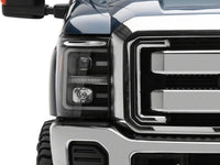 Raxiom 11-16 Ford F-250 Super Duty LED Projector Headlights - Black Housing (Clear Lens)