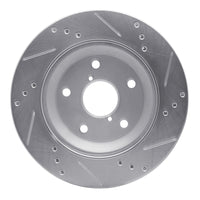 R1 Concepts R1 19-25 Subaru Impreza Rear Left Drilled & Slotted Silver Brake Rotor