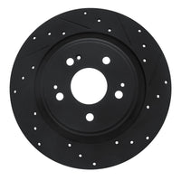 R1 Concepts R1 17-20 Acura MDX Rear Right Drilled & Slotted Black Brake Rotor