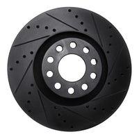 R1 Concepts R1 00-03 Audi A8 Front Right Drilled & Slotted Black Brake Rotor