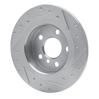 R1 Concepts R1 14-25 BMW i3 Rear Left Drilled & Slotted Silver Brake Rotor