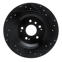 R1 Concepts R1 16-25 Honda Ridgeline Rear Left Drilled & Slotted Black Brake Rotor