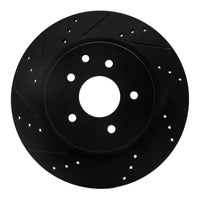 R1 Concepts R1 05-25 Infiniti EX37 Rear Left Drilled & Slotted Black Brake Rotor