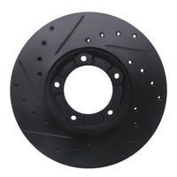 R1 Concepts R1 85-92 Toyota Pickup Front Right Drilled & Slotted Black Brake Rotor