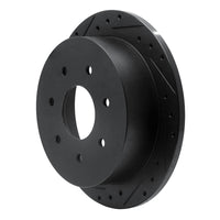 R1 Concepts R1 97-04 Ford F-150 4WD Rear Left Drilled & Slotted Black Brake Rotor
