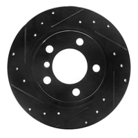R1 Concepts R1 2013-2016 Mini Cooper Paceman Rear Left Drilled & Slotted Black Brake Rotor