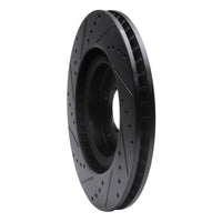 R1 Concepts R1 11-14 Ford Mustang Front Right Drilled & Slotted Black Brake Rotor