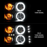 ANZO 2007-2013 GMC Sierra 1500 Projector Headlights w/ Halo Black