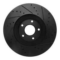 R1 Concepts R1 03-05 Nissan Maxima Front Left Drilled & Slotted Black Brake Rotor