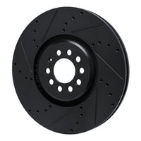 R1 Concepts R1 04-06 Audi TT Quattro Left Front Drilled & Slotted Black Brake Rotor