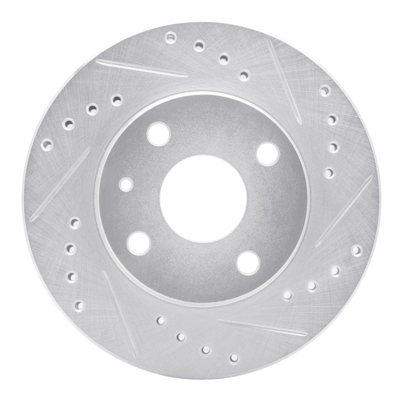 R1 Concepts R1 90-01 Ford Escort Front Left Drilled & Slotted Silver Brake Rotor
