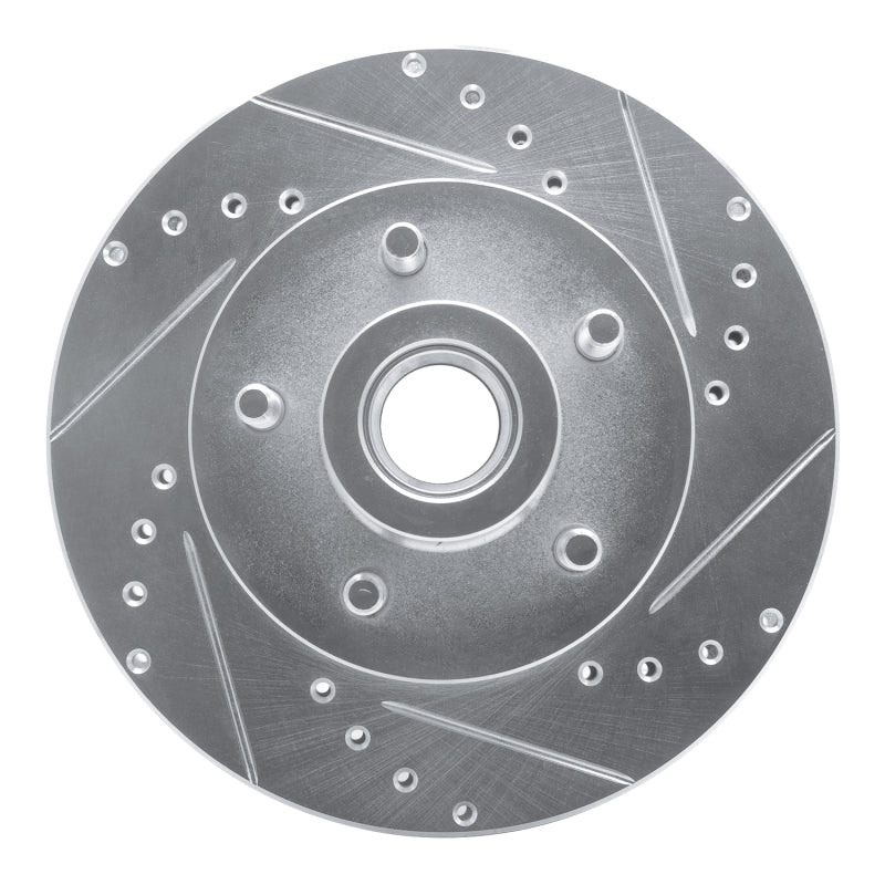 R1 Concepts R1 87-90 Dodge DAKOTA RWD Front Right Drilled & Slotted Silver Brake Rotor