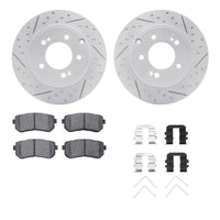 R1 Concepts R1 16-20 Hyundai Sonata Rear Drill/Slot Carbon Coated Rotor Set w/Optimum Pads