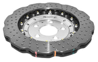 DBA 2014+ Audi RS Q3 Front 5000 Series Cross Drilled & Dimpled Rotor w/Clear Anodized Hat