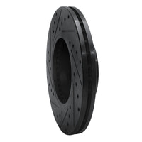 R1 Concepts R1 87-89 Nissan 300ZX Turbo Front Right Drilled & Slotted Black Brake Rotor