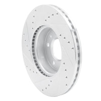 R1 Concepts R1 13-25 Cadillac ATS Front Right Drilled & Slotted Silver Brake Rotor